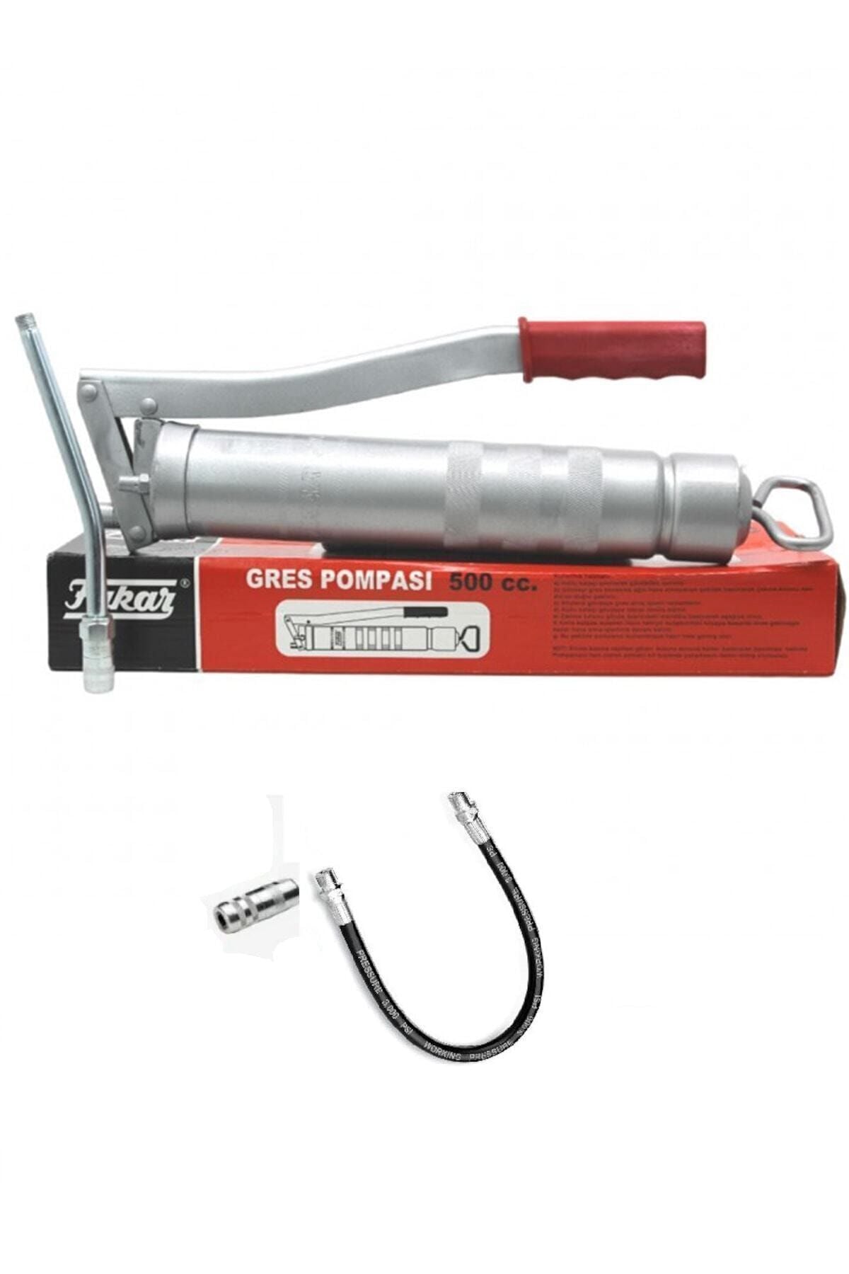 Yerli Ürün Gres Yağı Pompası 500 Cc Ve Gres Yağı Pompa 22 Cm Uzatma Hortumlu.
