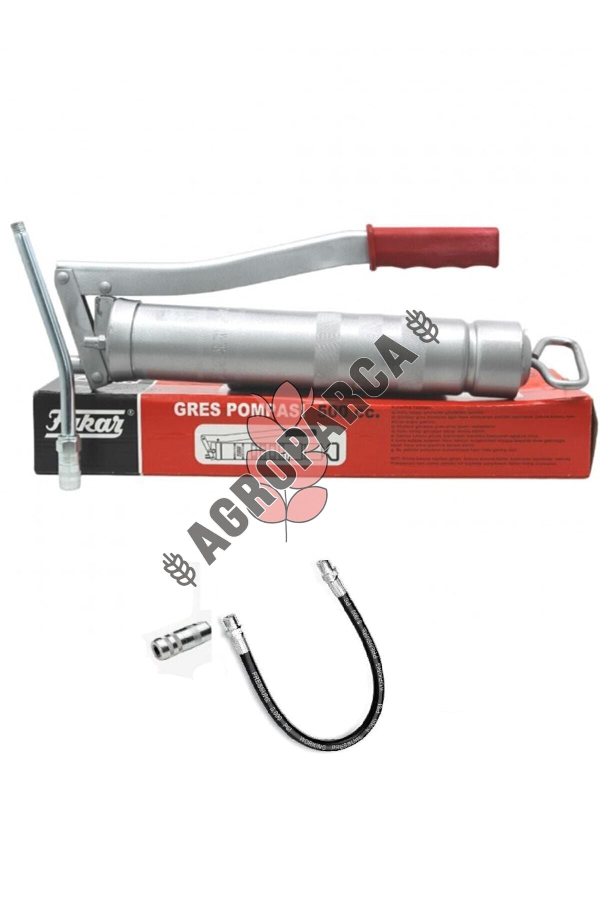 Yerli Ürün Gres Yağı Pompası 500 Cc Ve Gres Yağı Pompa 22 Cm Uzatma Hortumlu.
