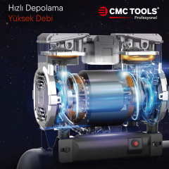 CMC 50 Litre Sessiz Yağsız Hava Kompresörü 2 Hp