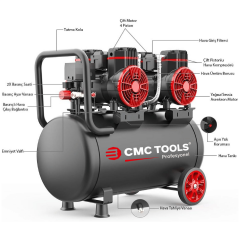 CMC CMC-0913 50 Litre Sessiz Yağsız Hava Kompresörü 4 Hp