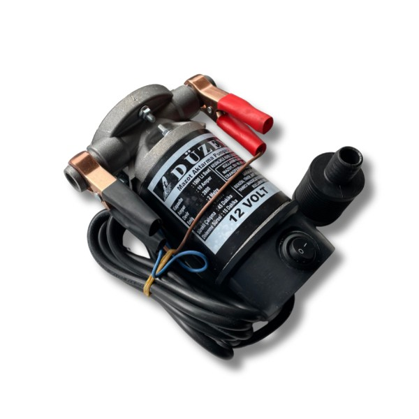 Düzey 12 Volt 3/4” Hortum Çıkışlı Dıştan Çekme Sıvı Aktarma Pompası (mazot-yağ-su-süt)
