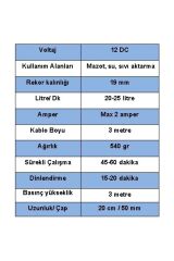 Düzey 12 Volt Büyük Dalgıç Mazot Aktarma(SIVI TRANSFER) Pompası (SU,SÜT,YAĞ)