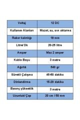 Düzey 12 Volt Büyük Dalgıç Mazot Aktarma(SIVI TRANSFER) Pompası (SU,SÜT,YAĞ)