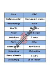 Düzey 12 Volt Büyük Dalgıç Mazot Aktarma(SIVI TRANSFER) Pompası (SU,SÜT,YAĞ)