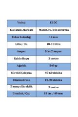Düzey 12 Volt Küçük(MİNİ) Dalgıç Mazot Aktarma(SIVI TRANSFER) Pompası(SU,YAĞ,SÜT)