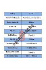 Düzey 12 Volt Küçük(MİNİ) Dalgıç Mazot Aktarma(SIVI TRANSFER) Pompası(SU,YAĞ,SÜT)